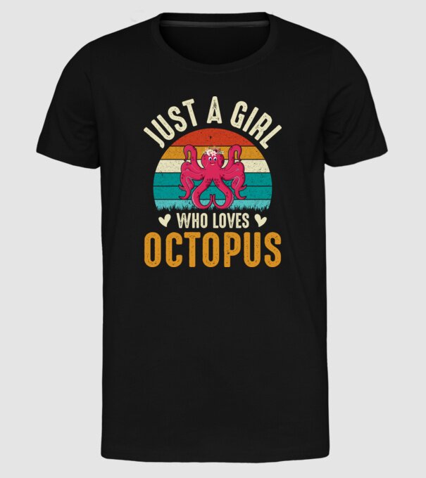 Octopus model negru pe tricou