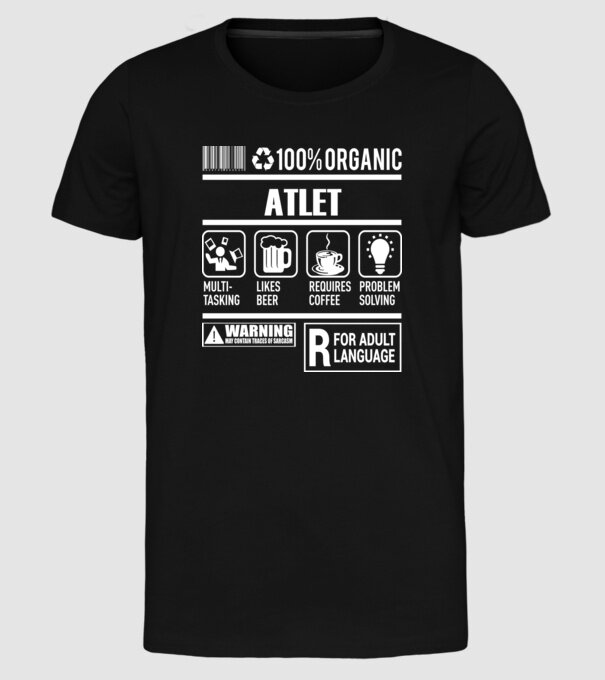 ATLET model negru pe tricou