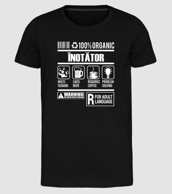 ÎNOTĂTOR model negru pe tricou