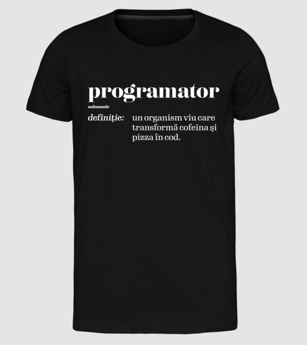 programator - substantiv model negru pe tricou