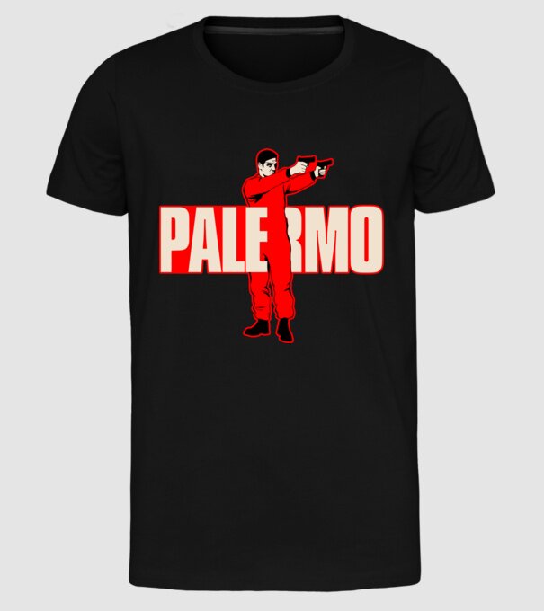 palermo la casa de papel model negru pe tricou
