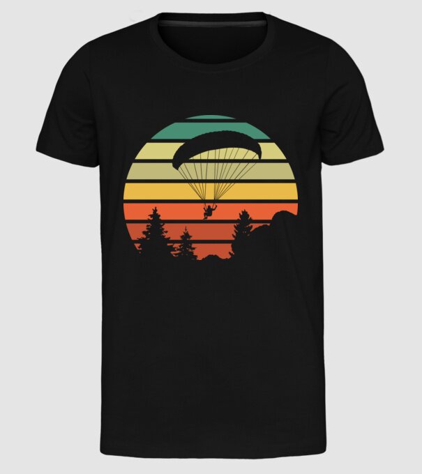 paraglide model negru pe tricou
