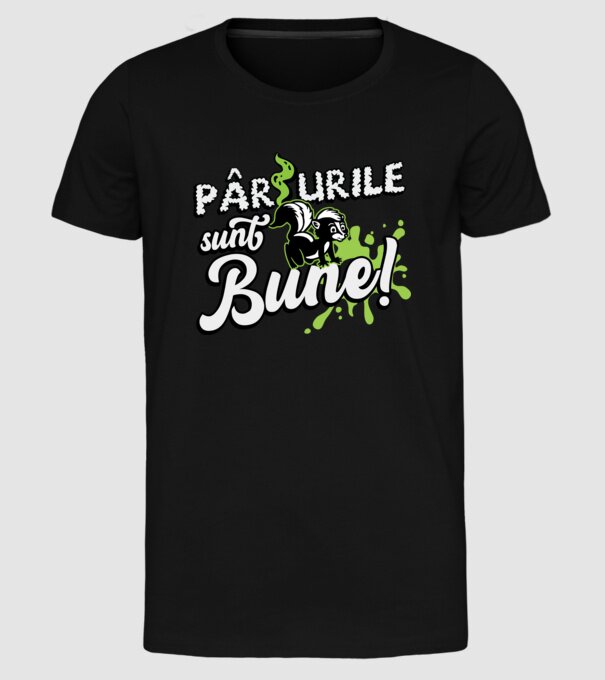 Pârțurile sunt bune model negru pe tricou