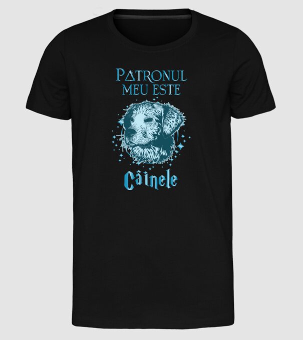 Patronul meu este CÂINELE model negru pe tricou