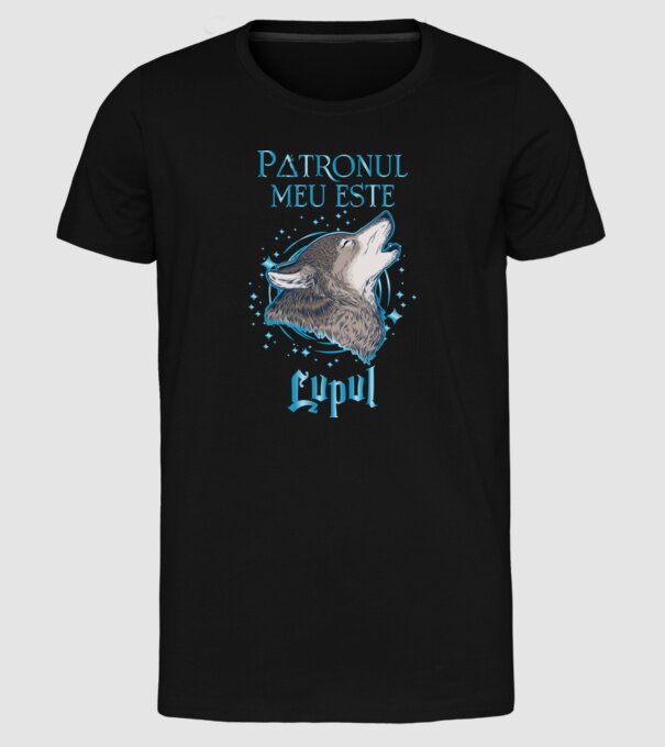 Patronul meu este LUPUL model negru pe tricou
