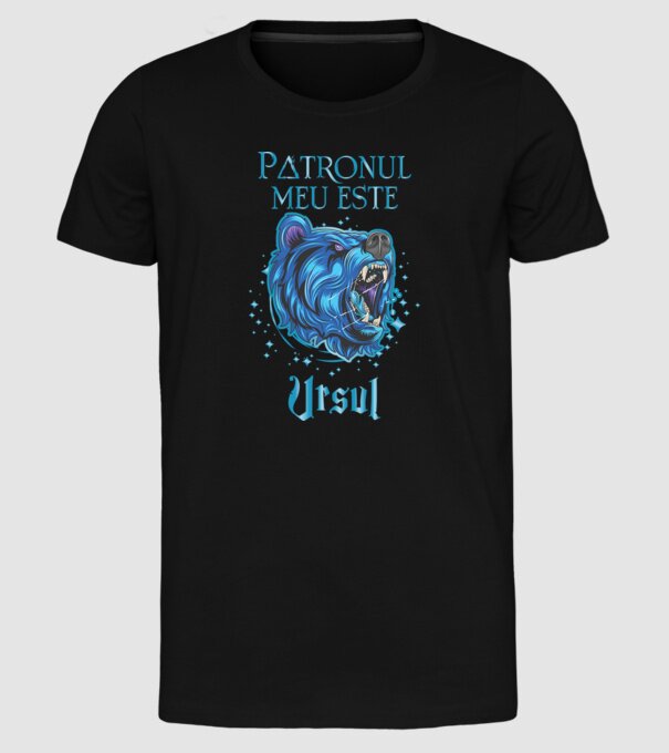 Patronul meu este URSUL model negru pe tricou
