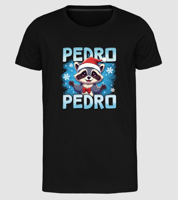 Pedro pedro retro xmas model negru pe tricou