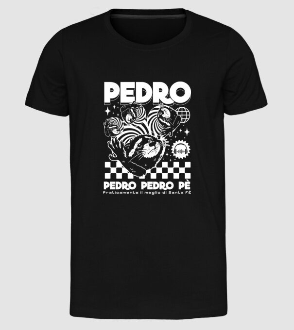 Pedro techno model negru pe tricou