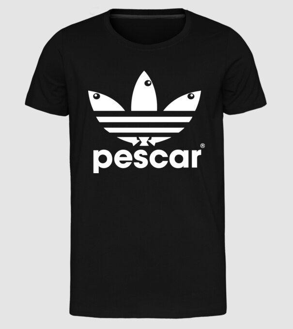 Pescar original model negru pe tricou