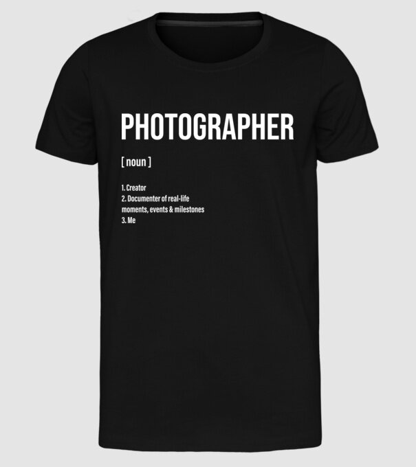 Photographer model negru pe tricou