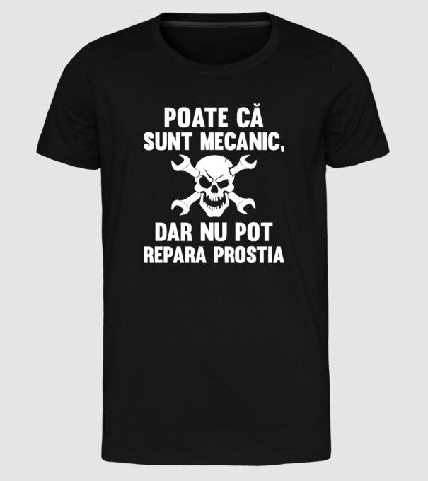 Poate că sunt mecanic, dar nu pot repara prostia model negru pe tricou