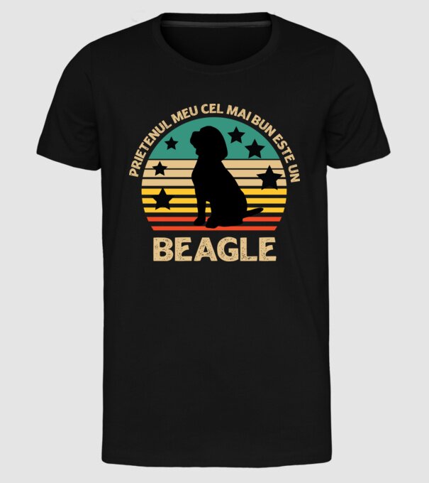 Prietenul meu cel mai bun este un beagle model negru pe tricou