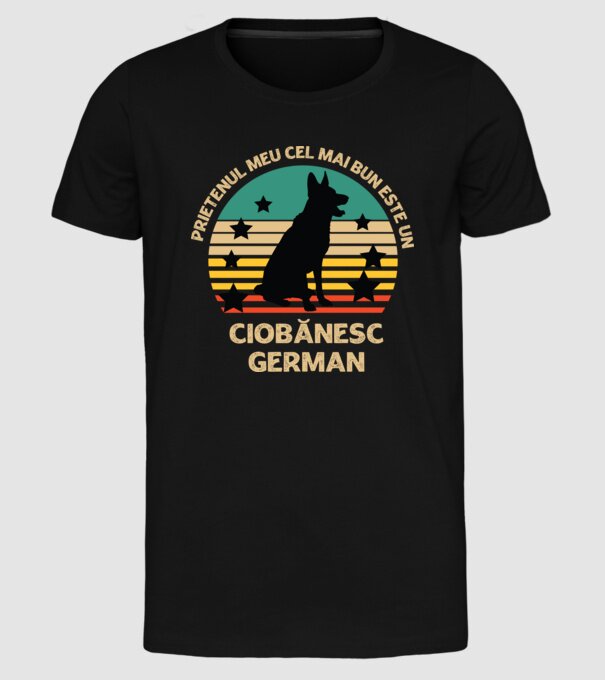 Prietenul meu cel mai bun este un ciobănesc german model negru pe tricou