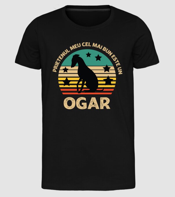 Prietenul meu cel mai bun este un ogar model negru pe tricou