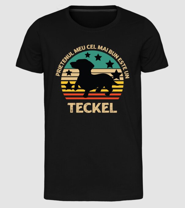 Prietenul meu cel mai bun este un teckel model negru pe tricou