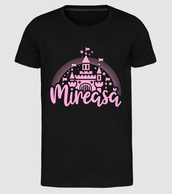 Prinţesă mireasă model negru pe tricou