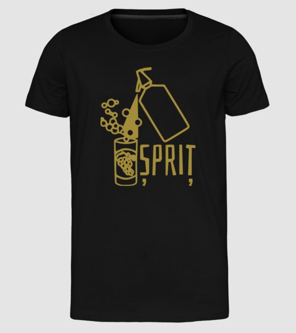 Șpriț model negru pe tricou