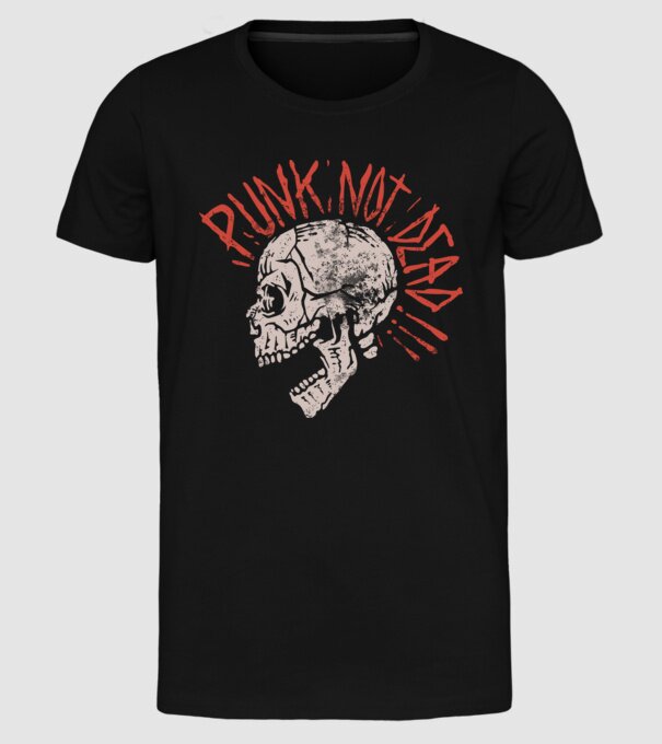 Punk Not Dead model negru pe tricou