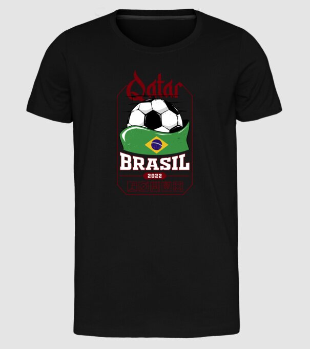 Qatar teams Brasil model negru pe tricou
