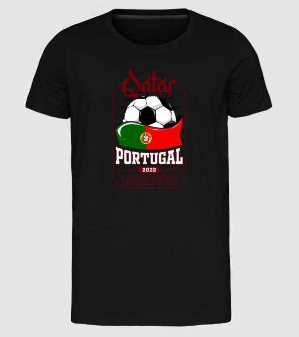 Qatar teams Portugal model negru pe tricou