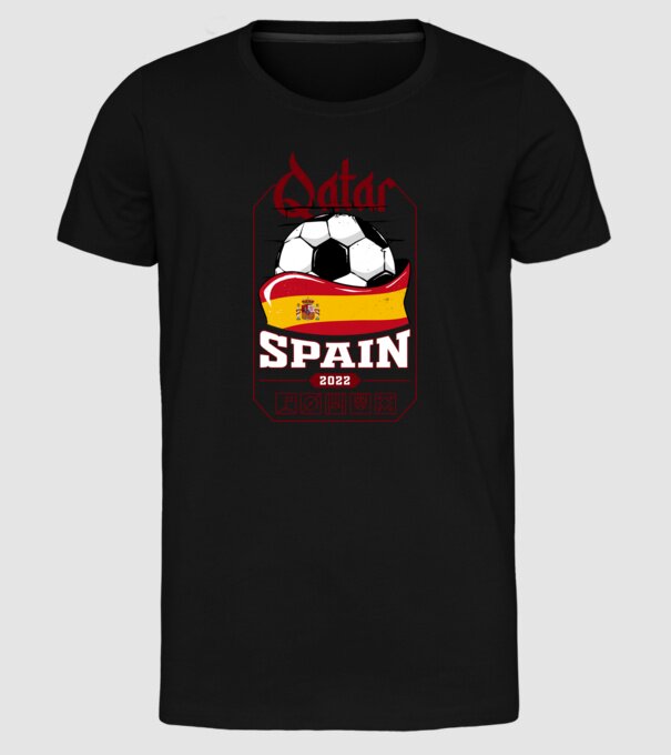 Qatar teams Spain model negru pe tricou