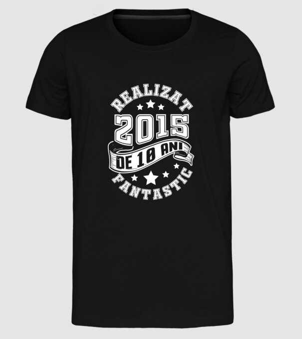 Realizat de fantastic - 2015 model negru pe tricou
