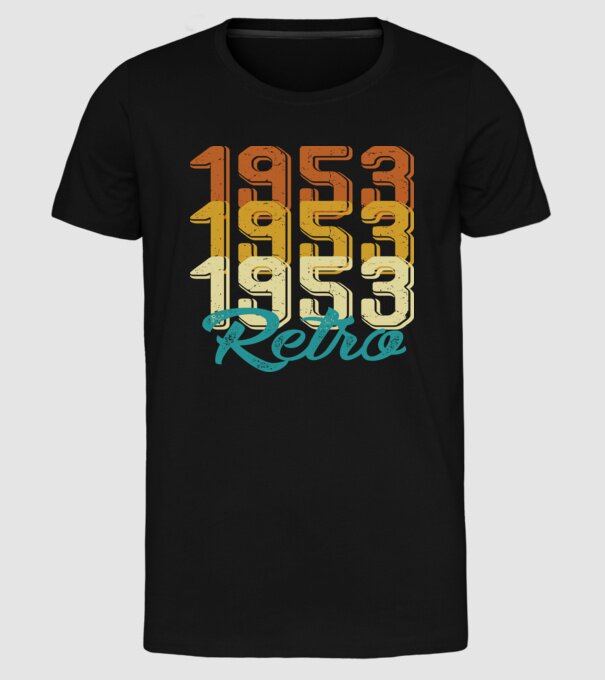 Retro 1953 model negru pe tricou