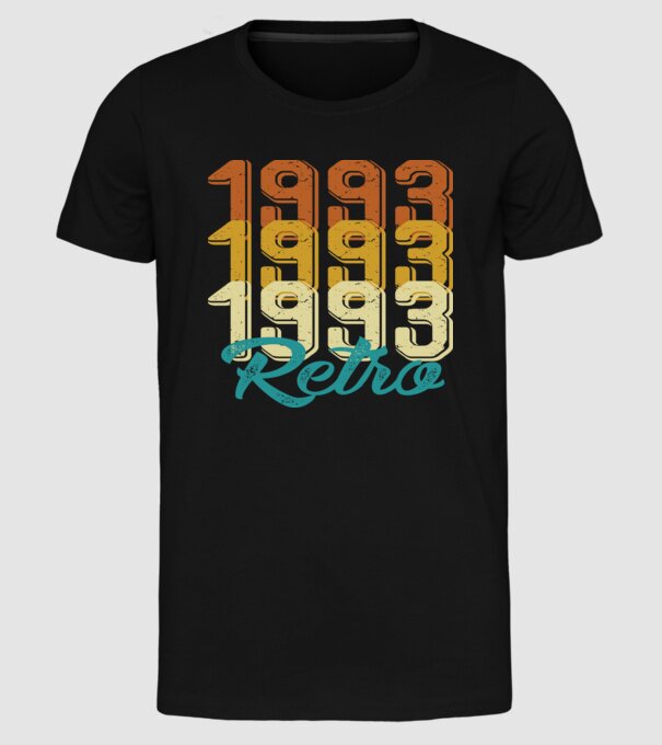 Retro 1993 model negru pe tricou