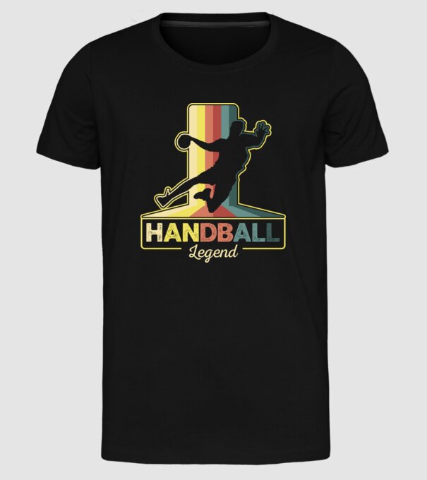 Retro Handball legend model negru pe tricou