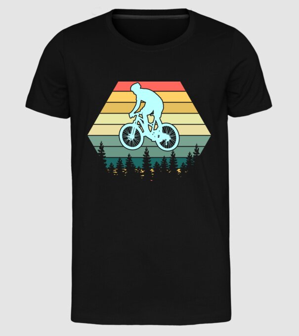 retro mountain bike model negru pe tricou