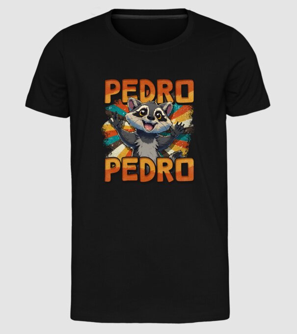 Retro Pedro model negru pe tricou