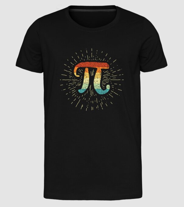 Retro Pi model negru pe tricou
