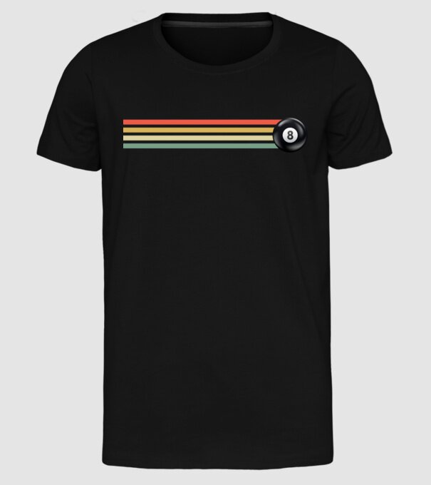 Retro - Vintage 8 ball model negru pe tricou
