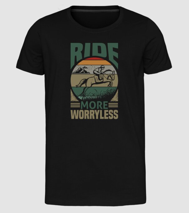 ride more model negru pe tricou