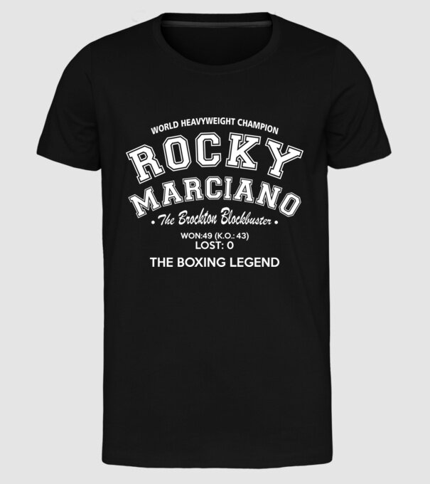 Rocky Marciano model negru pe tricou