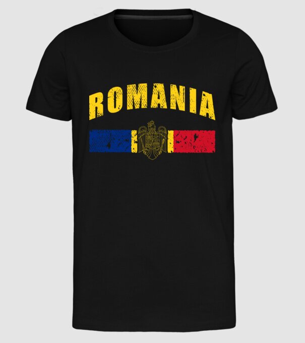 Romania coat of arms model negru pe tricou