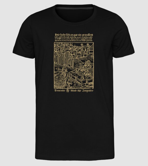 România Dracula model negru pe tricou