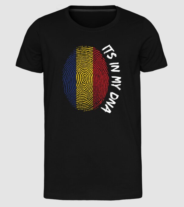 România fingerprint model negru pe tricou