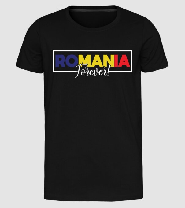 Romania forever model negru pe tricou