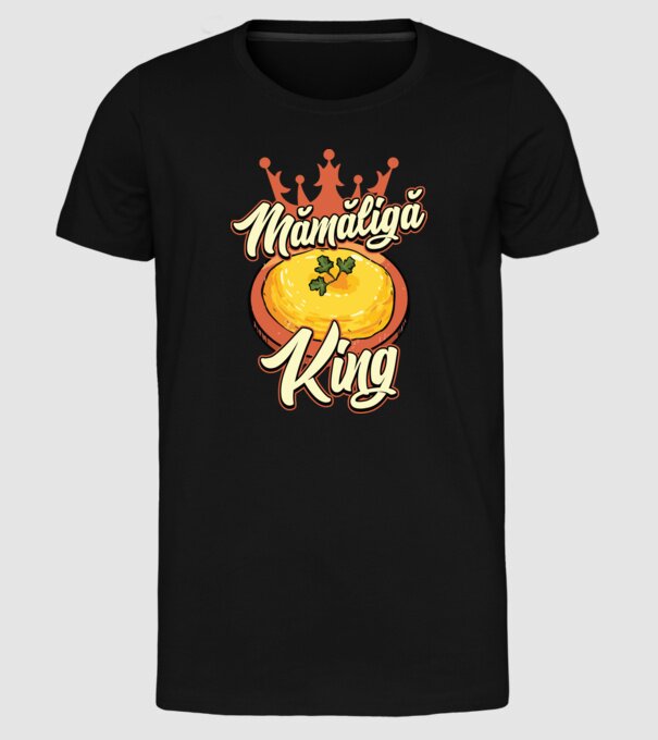 România Mămăligă model negru pe tricou