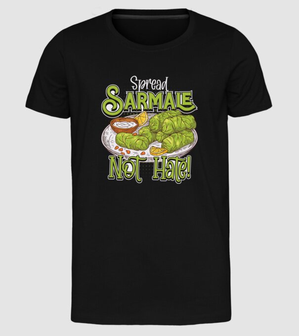România Sarmale model negru pe tricou