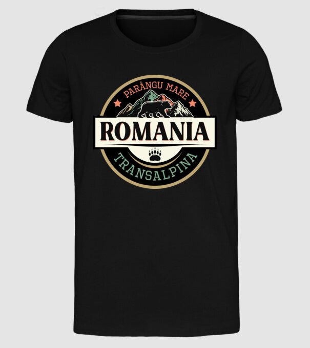 România transalpina model negru pe tricou
