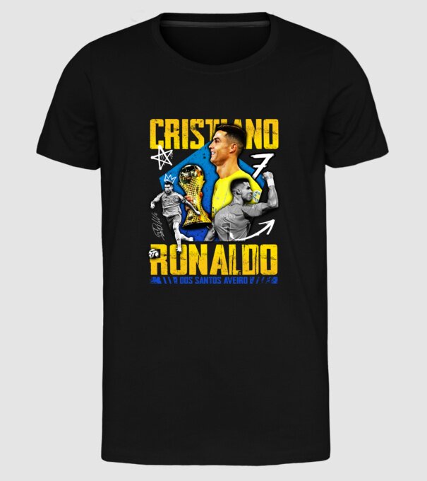 Ronaldo tribute model negru pe tricou