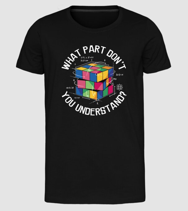 Rubik cube what part model negru pe tricou