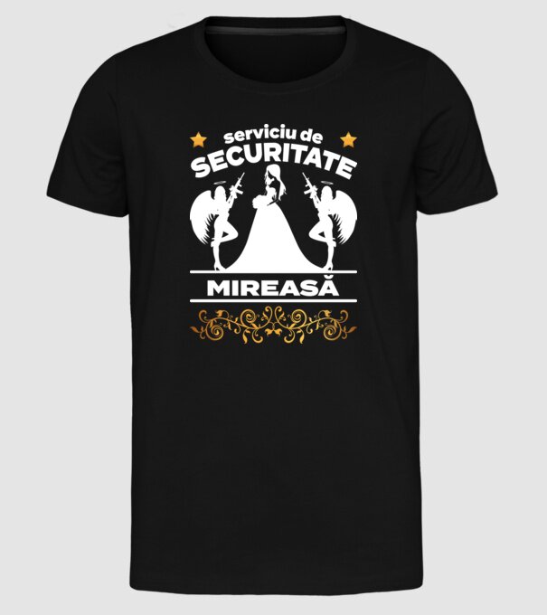 serviciu de securitate mireasă model negru pe tricou