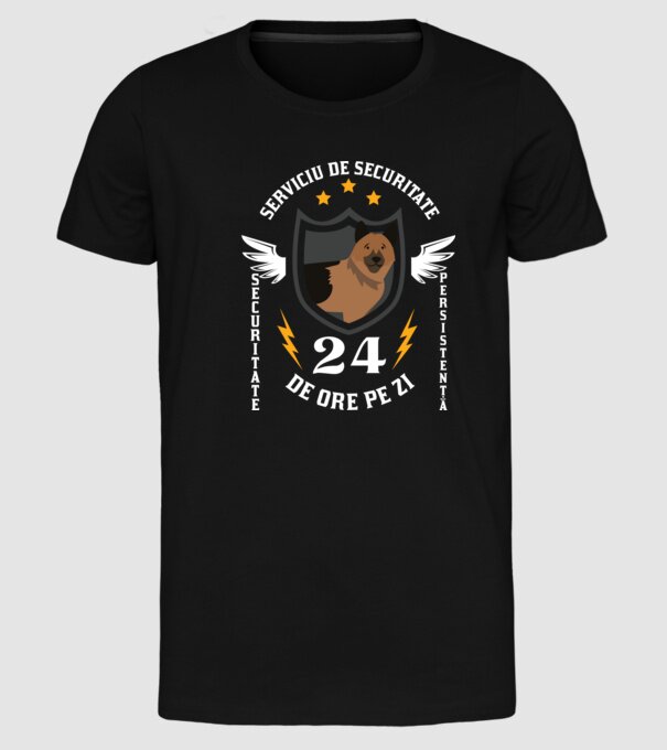 serviciu de securitate - securitate - persistență - 24 de ore pe zi model negru pe tricou