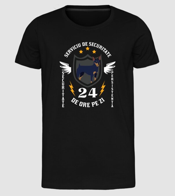 serviciu de securitate - securitate - persistență - 24 de ore pe zi model negru pe tricou