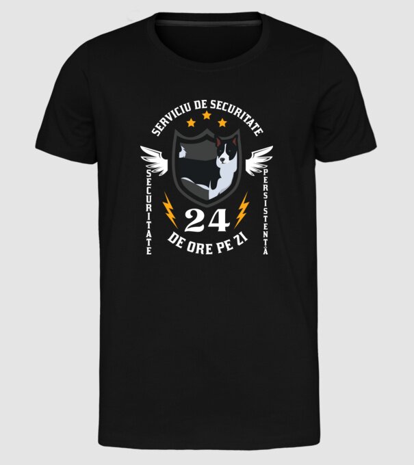 serviciu de securitate - securitate - persistență - 24 de ore pe zi model negru pe tricou