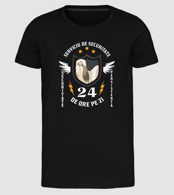 serviciu de securitate - securitate - persistență - 24 de ore pe zi model negru pe tricou