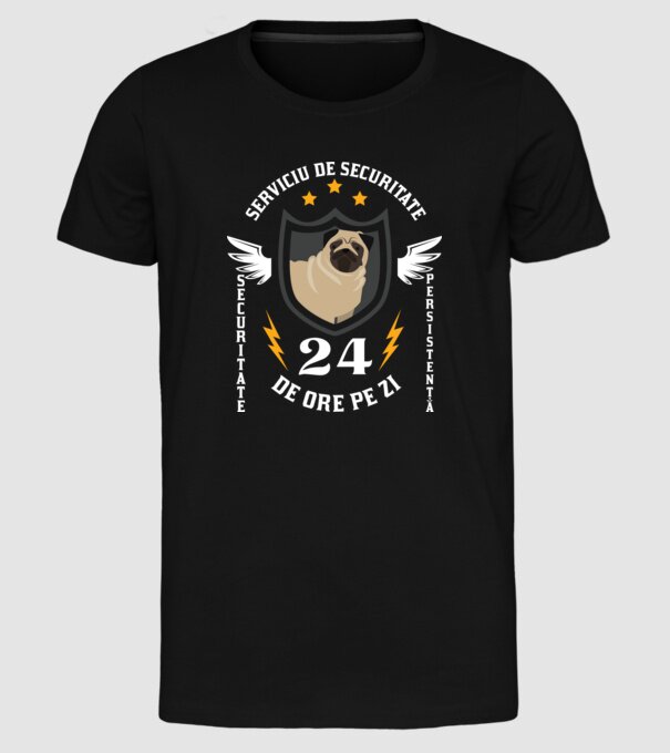 serviciu de securitate - securitate - persistență - 24 de ore pe zi model negru pe tricou